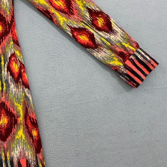 Uncle Frank Shirt Dress Womens Sz S Aztec Long Sleeve Patterned 1/4 Button Front - Picture 4 of 16